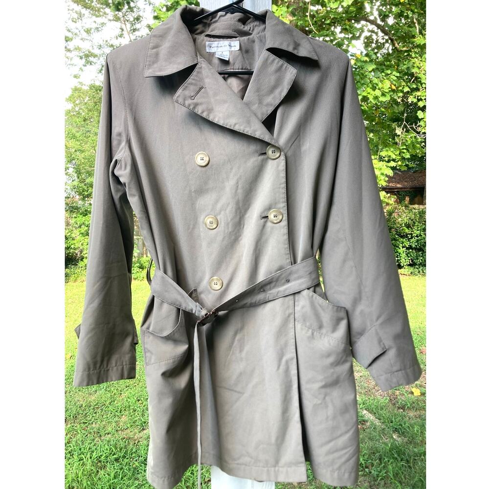 Preston & York-Vintage Parisian Chic Minimalist Lightweight Short Trench Coat- 4